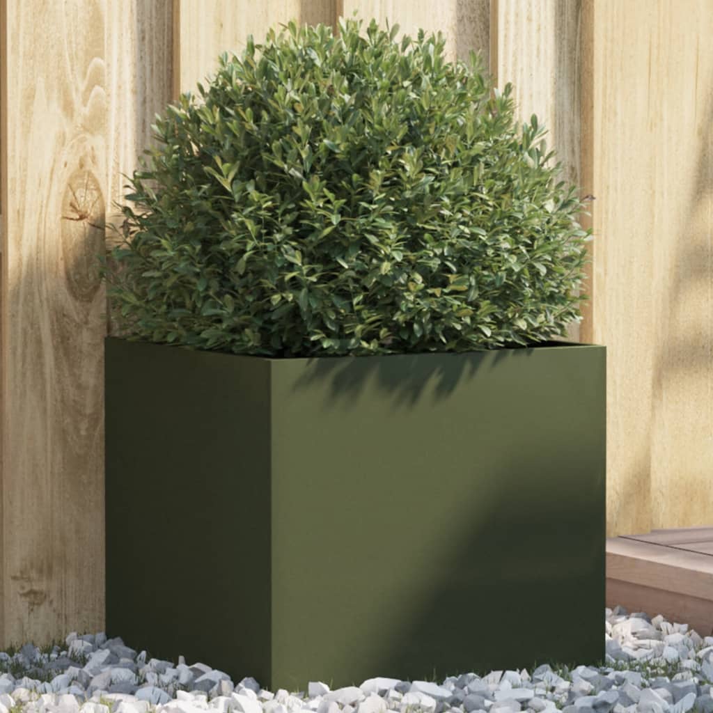 Vidaxl Planning box 42x40x39 cm steel olive green