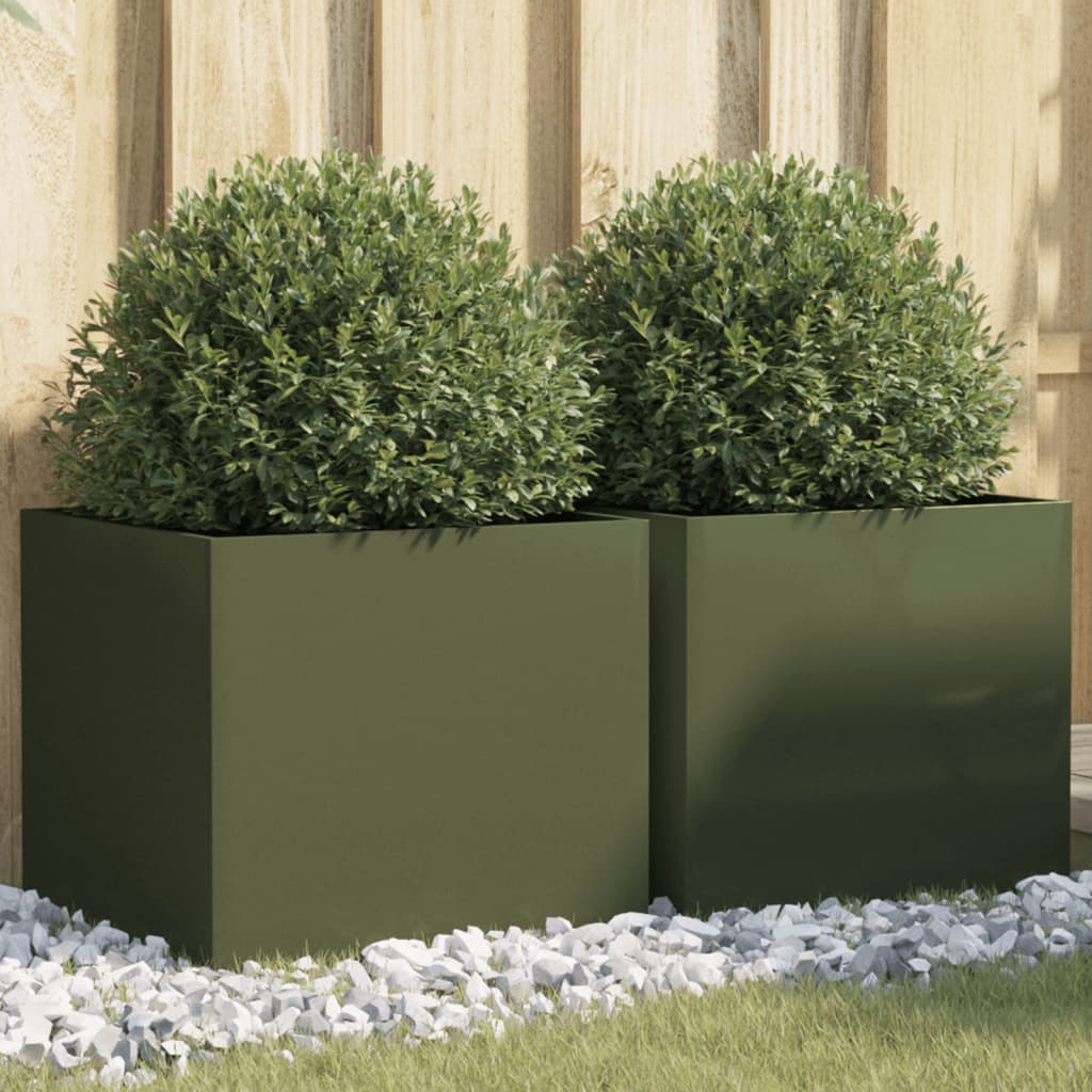 Vidaxl Planters 2 St 42x40x39 cm Olivově zelená