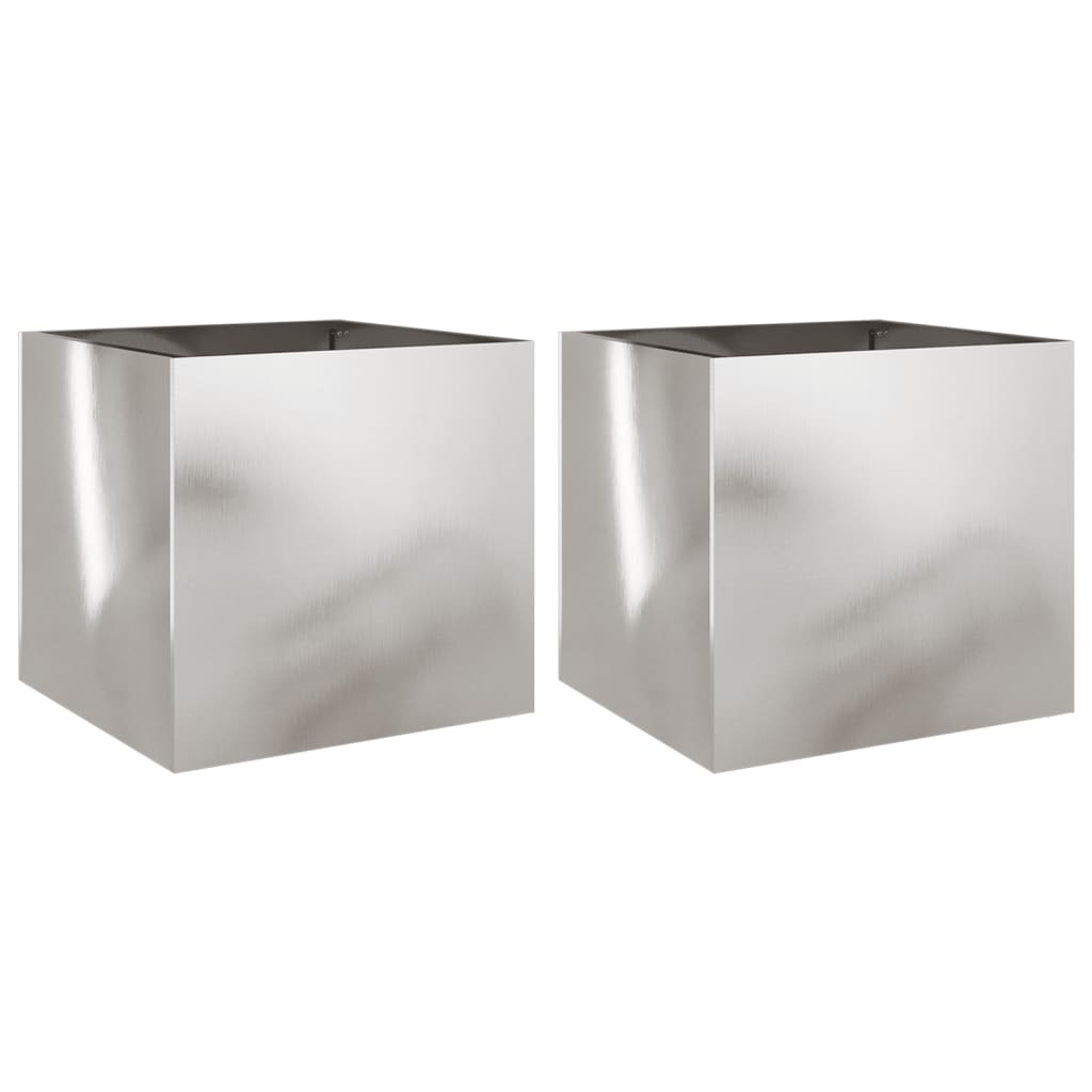 Vidaxl Planters 2 st 42x40x39 cm Stainless steel silver colored