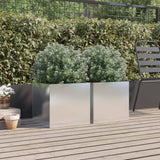 Vidaxl Planters 2 ST 42X40X39 CM Srebrny stal nierdzewna