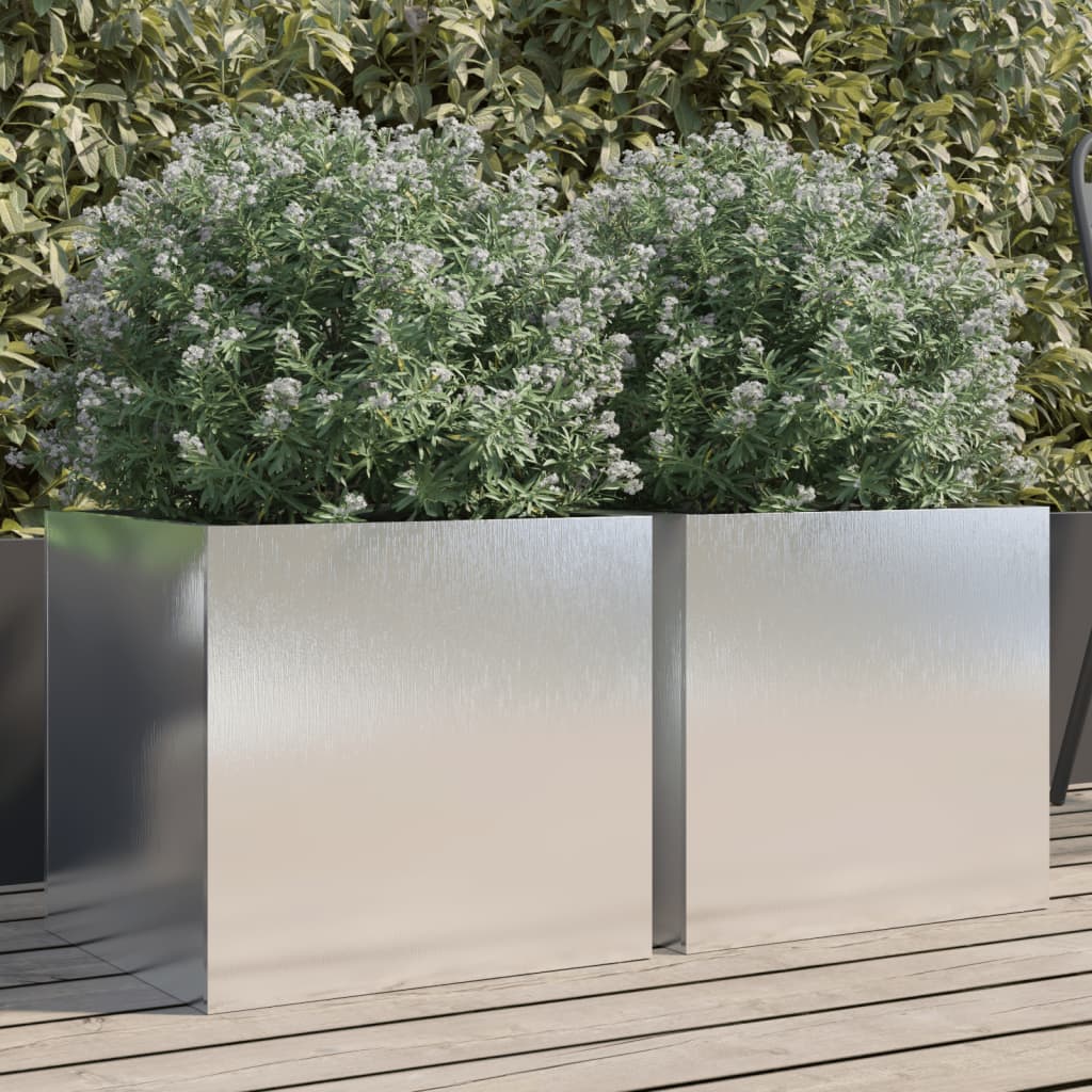 Vidaxl Planters 2 st 42x40x39 cm Stainless steel silver colored