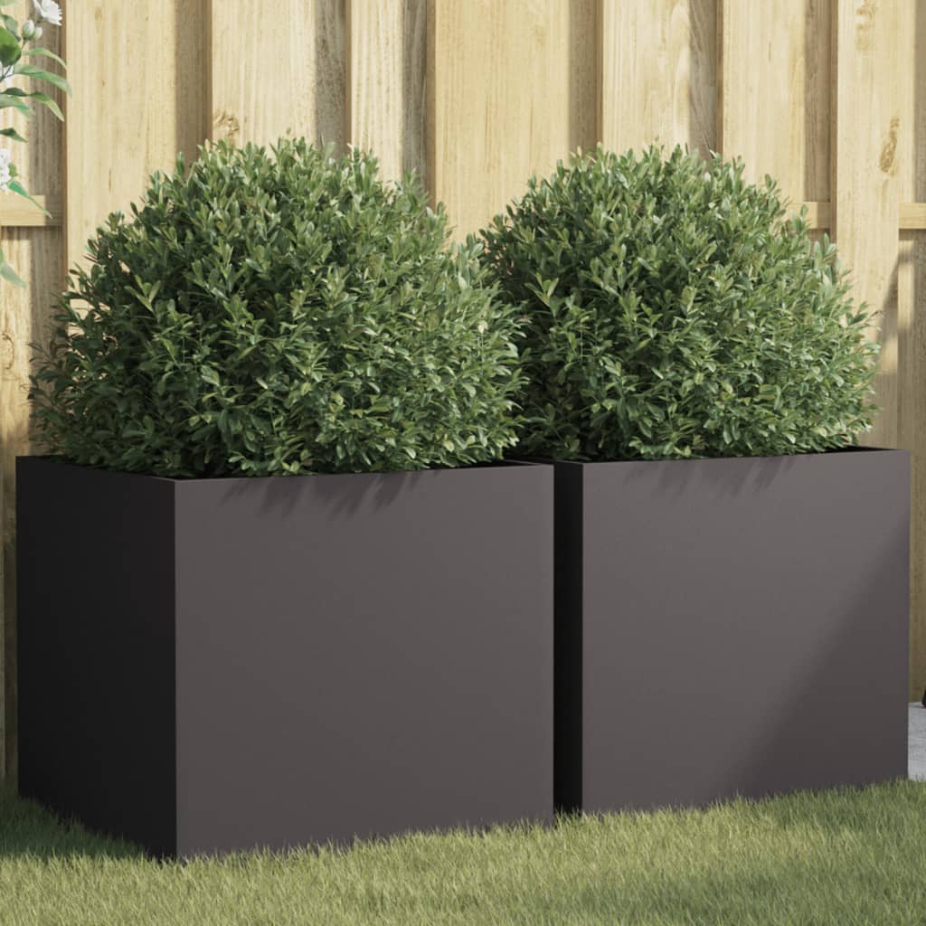 Vidaxl Planters 2 St 49x47x46 cm stål svart