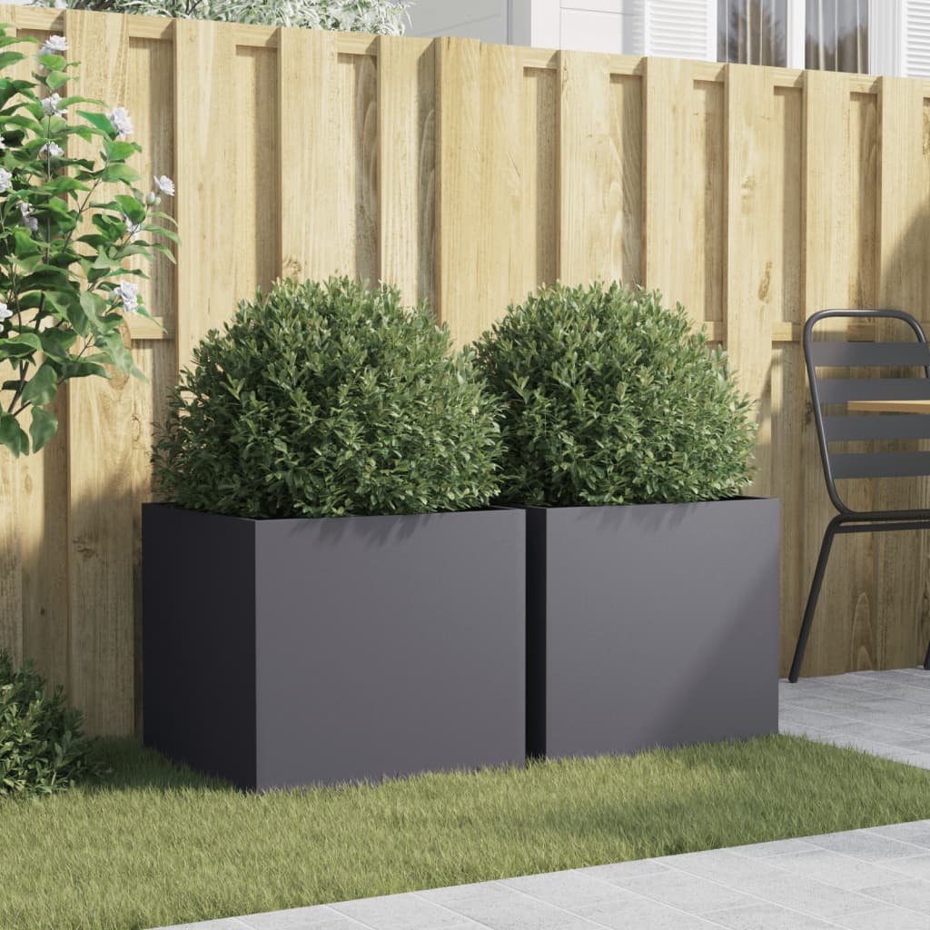 Vidaxl Planters 2 ST 49x47x46 cm stalowy antracyt -