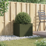 Vidaxl plantenbak 49x47x46 cm staal olijfgroen