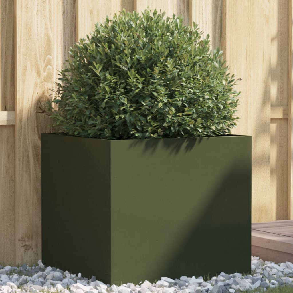 Vidaxl Planning Box 49x47x46 cm Green d'olive en acier