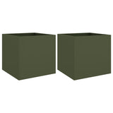 Vidaxl Planters 2 szt. 49x47x46 cm stalowa zielona