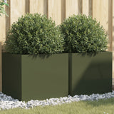 Vidaxl Fioter 2 PC 49x47x46 cm in acciaio verde oliva