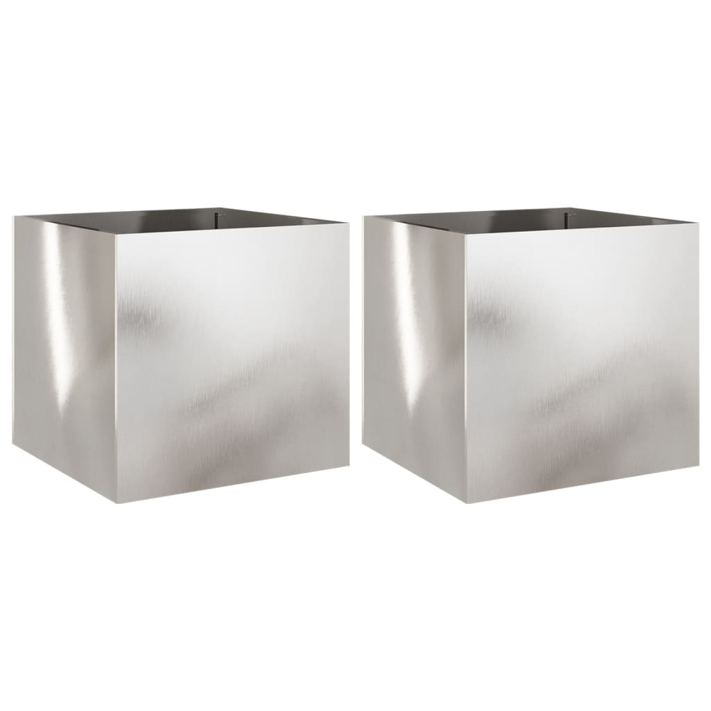 Vidaxl Planters 2 st 49x47x46 cm Stainless steel silver colored