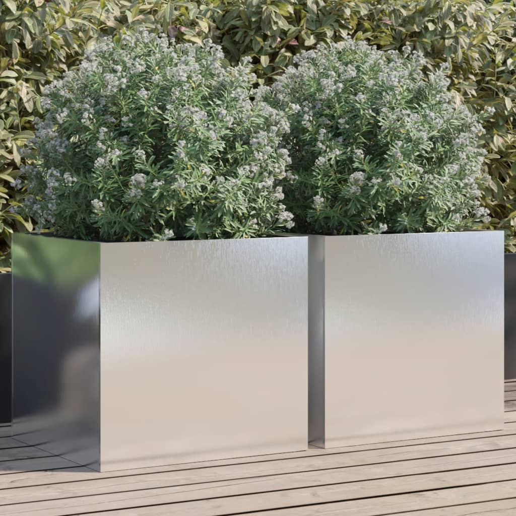 Vidaxl Planters 2 St 49x47x46 cm z nerezové oceli stříbrné barvy