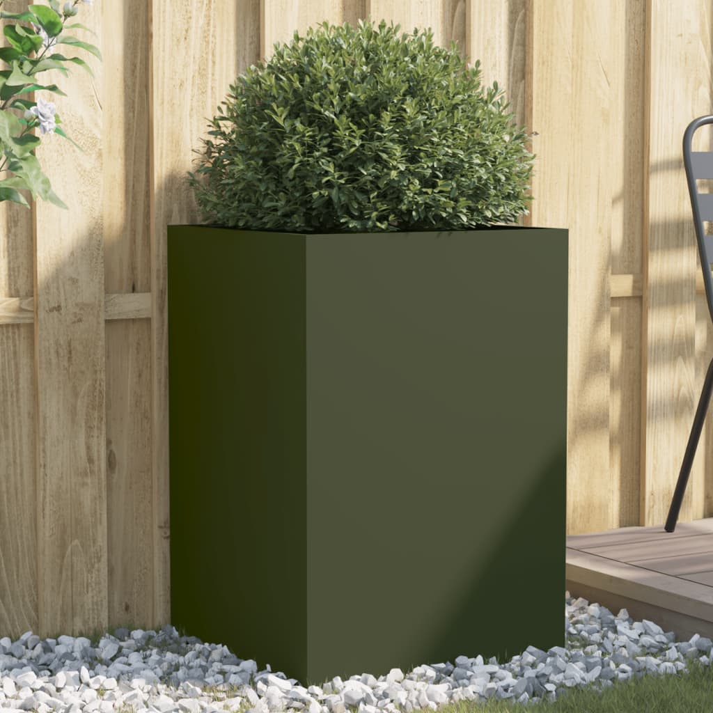 Vidaxl Planter 52x48x75 cm stål olivgrön