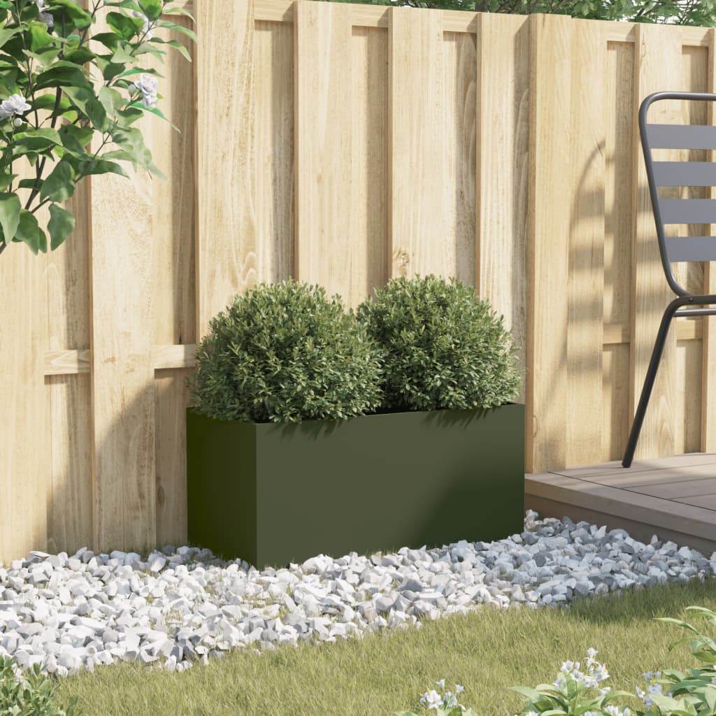 Vidaxl Planter 62x30X29 cm Stat Oliven gréng