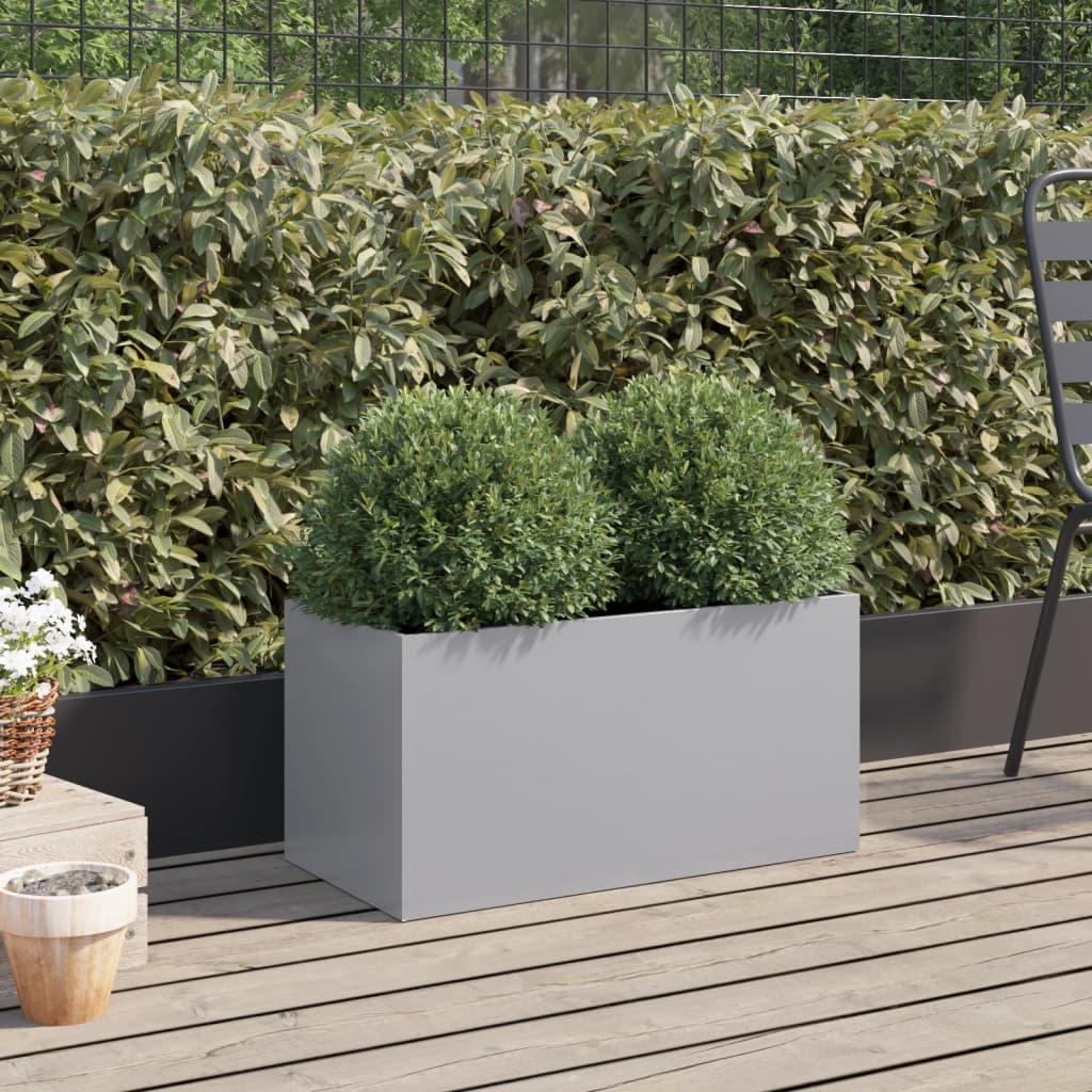 Vidaxl plantenbak 62x30x29 cm gegalvaniseerd staal zilverkleurig