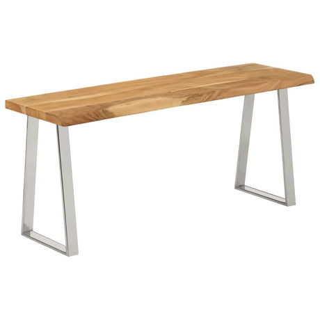 Vidaxl bankje met natuurlijke rand 105 cm massief acaciahout