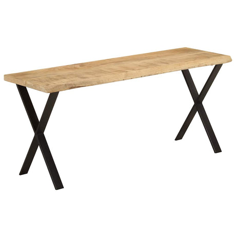 Vidaxl bankje met natuurlijke rand 105 cm massief mangohout
