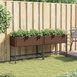 Jardinières vidaxl avec étagère 2 pcs 90x40x75 en brun en rotin