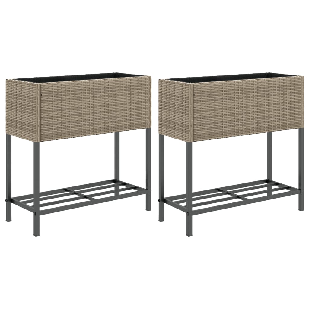 Vidaxl Planters mat Regal 2 PC 70x28x70 pottan rattan Graf