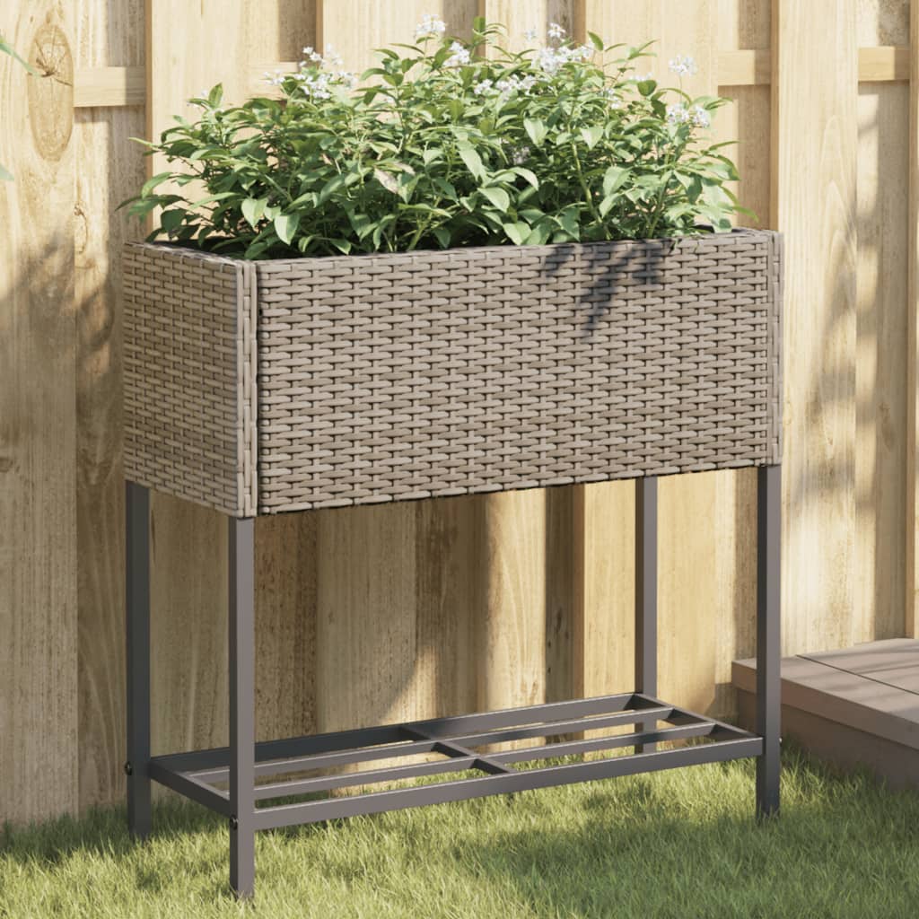 Spanter Vidaxl s policí 2 ks 70x28x70 poly Rattan Grey