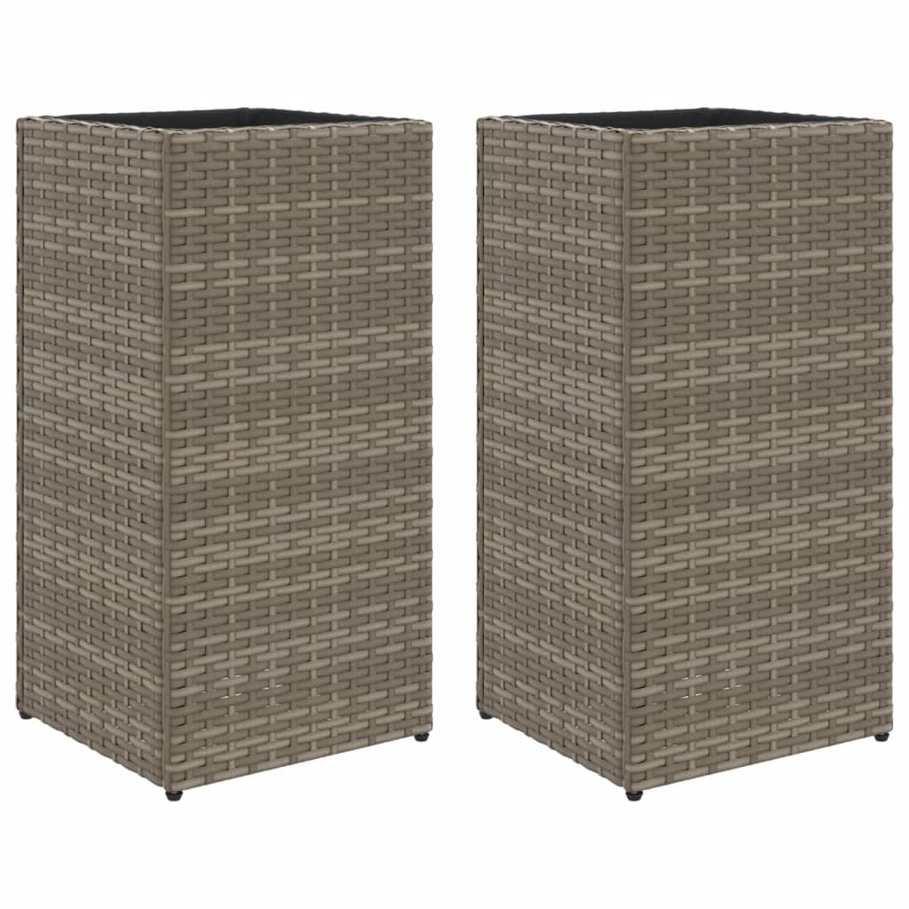 Plantadores Vidaxl 2 ST 30X30X60 CM Poly Rattan Gray