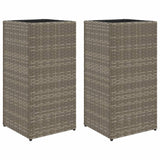 Vidaxl Planters 2 ST 30x30x60 cm Poly Rattan Grey