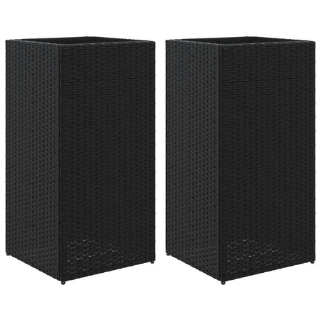Vidaxl plantenbakken 2 st 40x40x80 cm poly rattan zwart