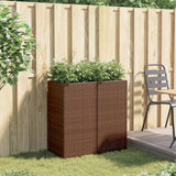 Vidaxl Planters 2 st 40x40x80 cm Poly Rattan Brown