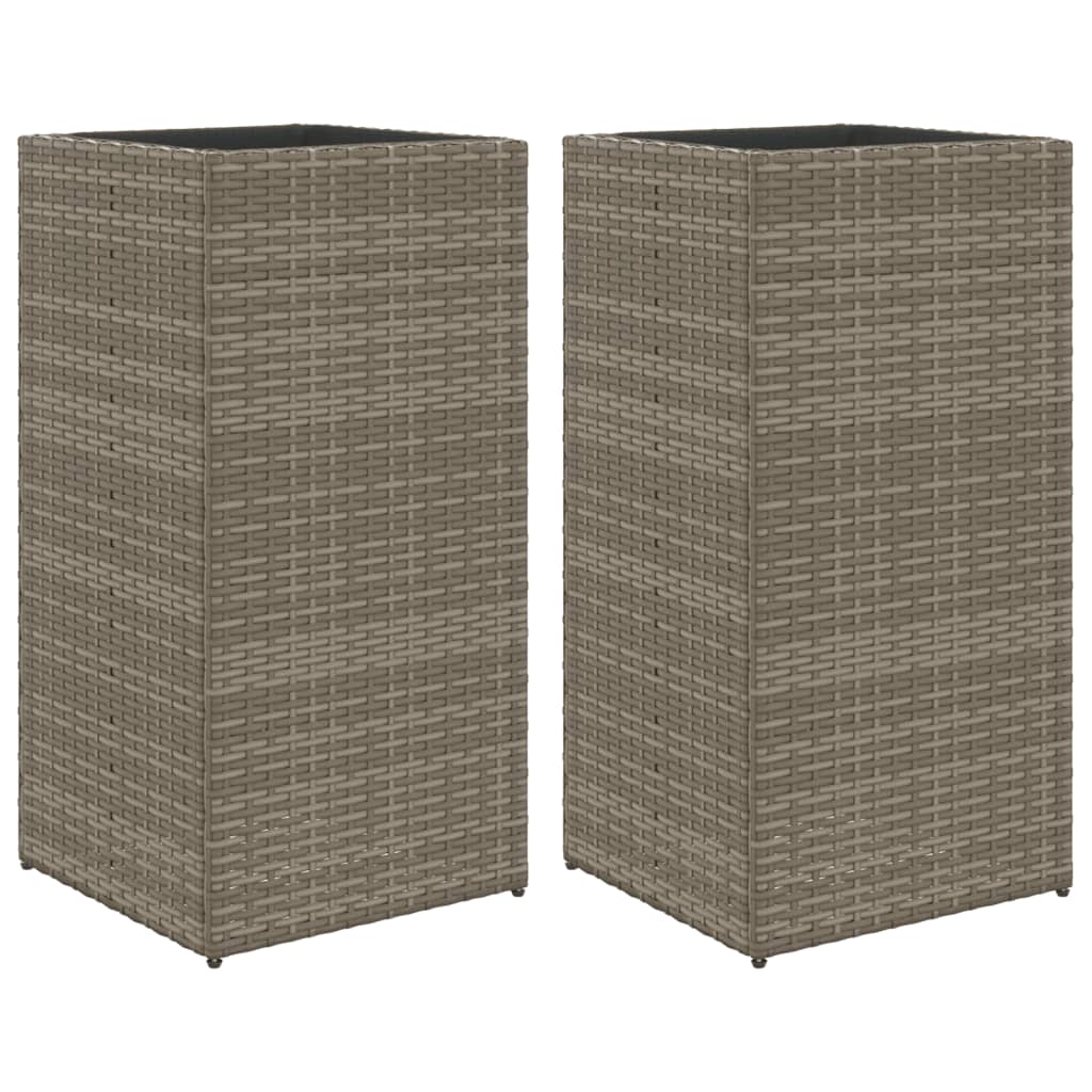 Vidaxl Planters 2 st 40x40x80 cm Poly Rattan Gray