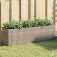 Vidaxl plantenbakken met 3 potten 2 st 105x30x32 cm poly rattan grijs