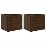 Vidaxl plantenbakken 2 st 36x30x32 cm poly rattan bruin