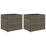 VIDAXL -Pflanzer 2 ST 36x30x32 cm Poly Rattan Grau