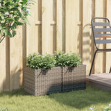 Vidaxl Planters 2 st 36x30x32 cm Poly Rattan Gray