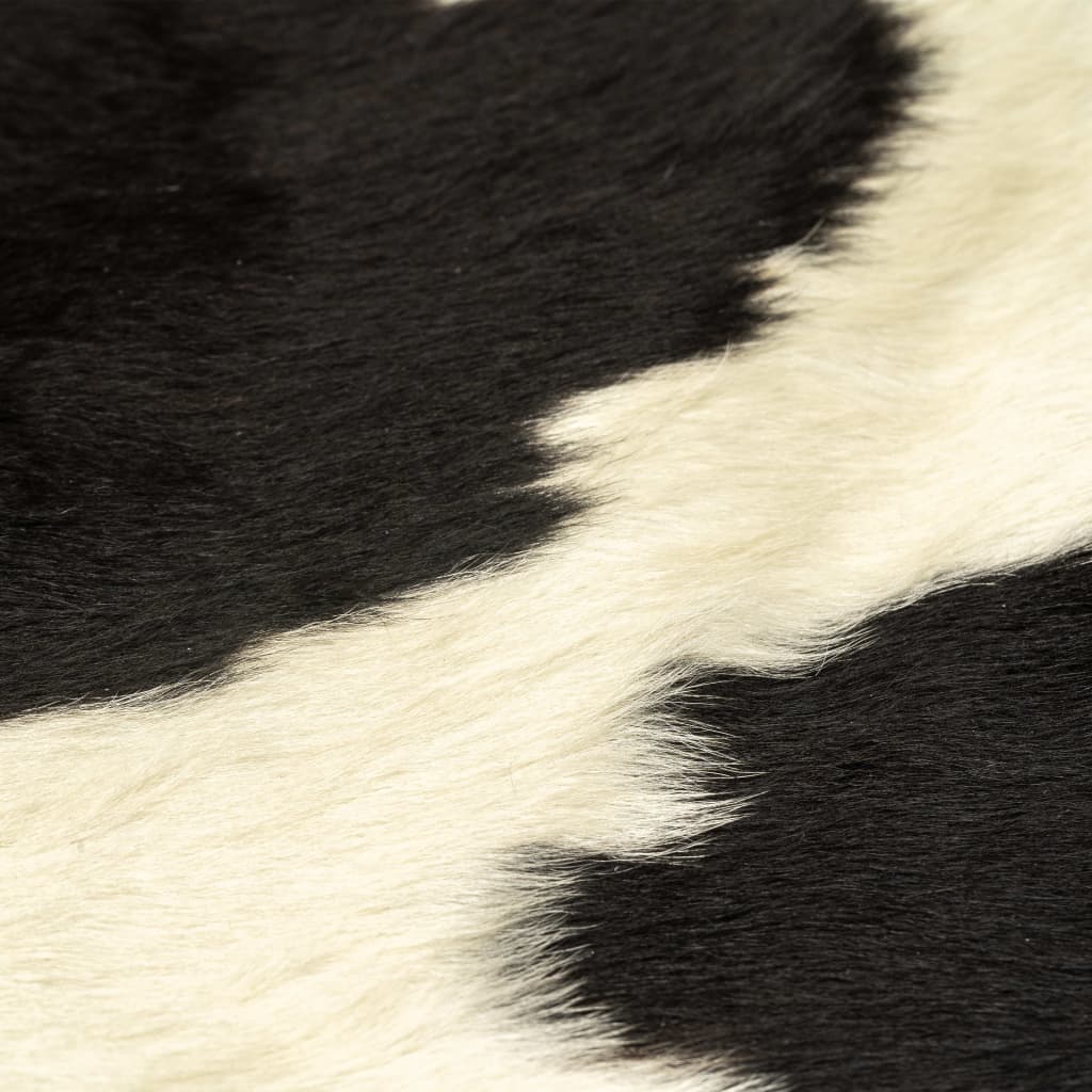 Vidaxl rug 180x220 cm real cowhide black and white