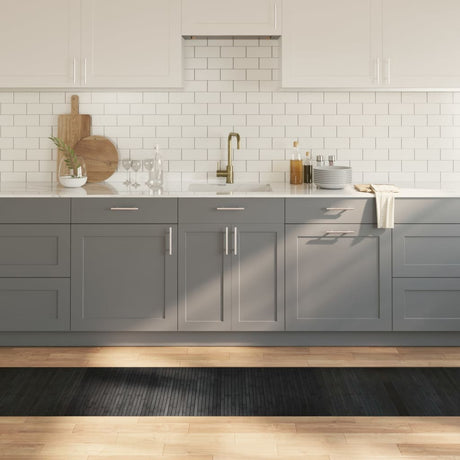 Vidaxl vloerkleed rechthoekig 60x300 cm bamboe grijs