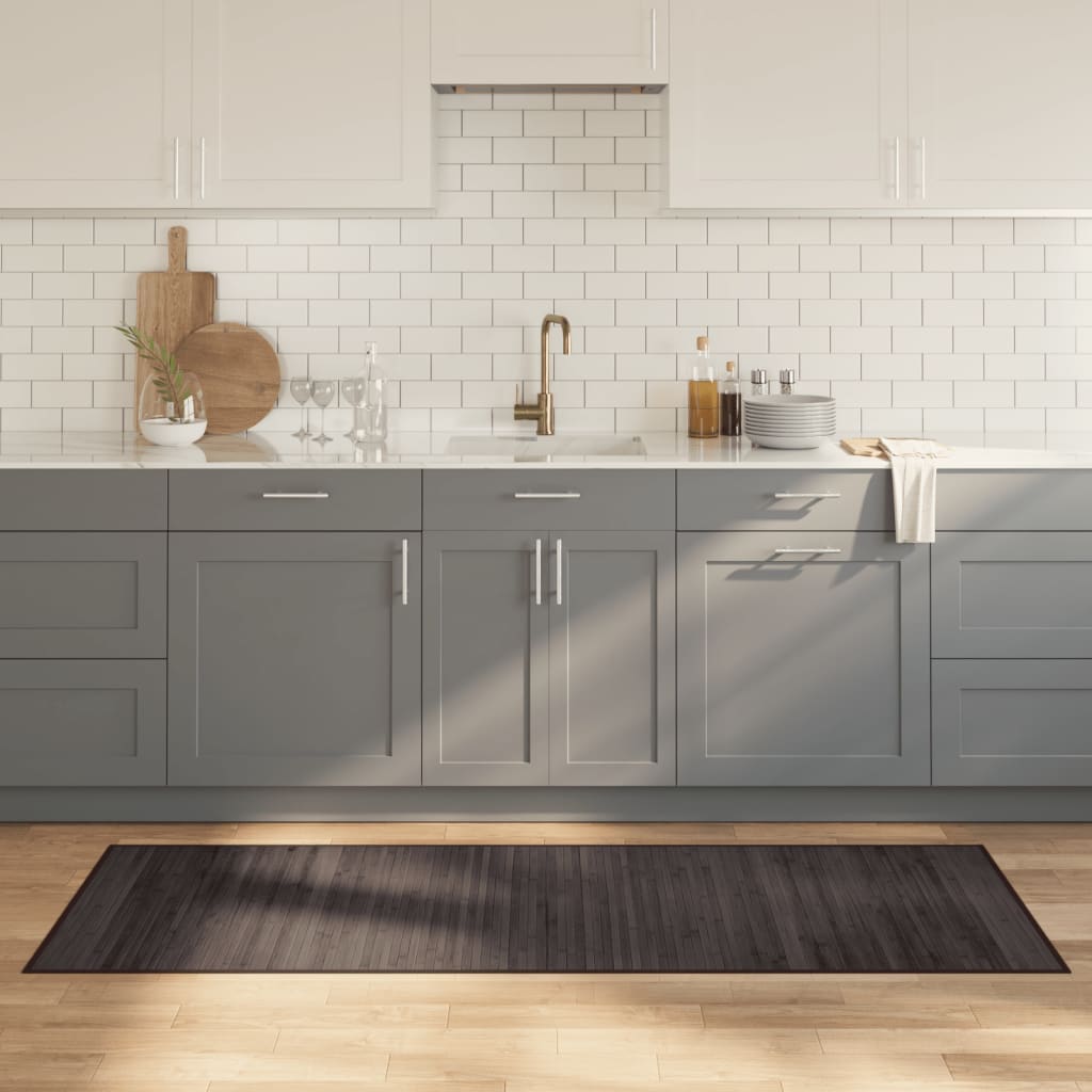 Vidaxl vloerkleed rechthoekig 70x200 cm bamboe donkerbruin