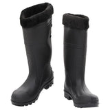 Vidaxl Rain Boots avec chaussettes amovibles Taille 38 PVC Black