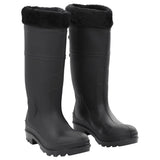 Botas de lluvia Vidaxl con calcetines extraíbles tamaño 40 PVC negro