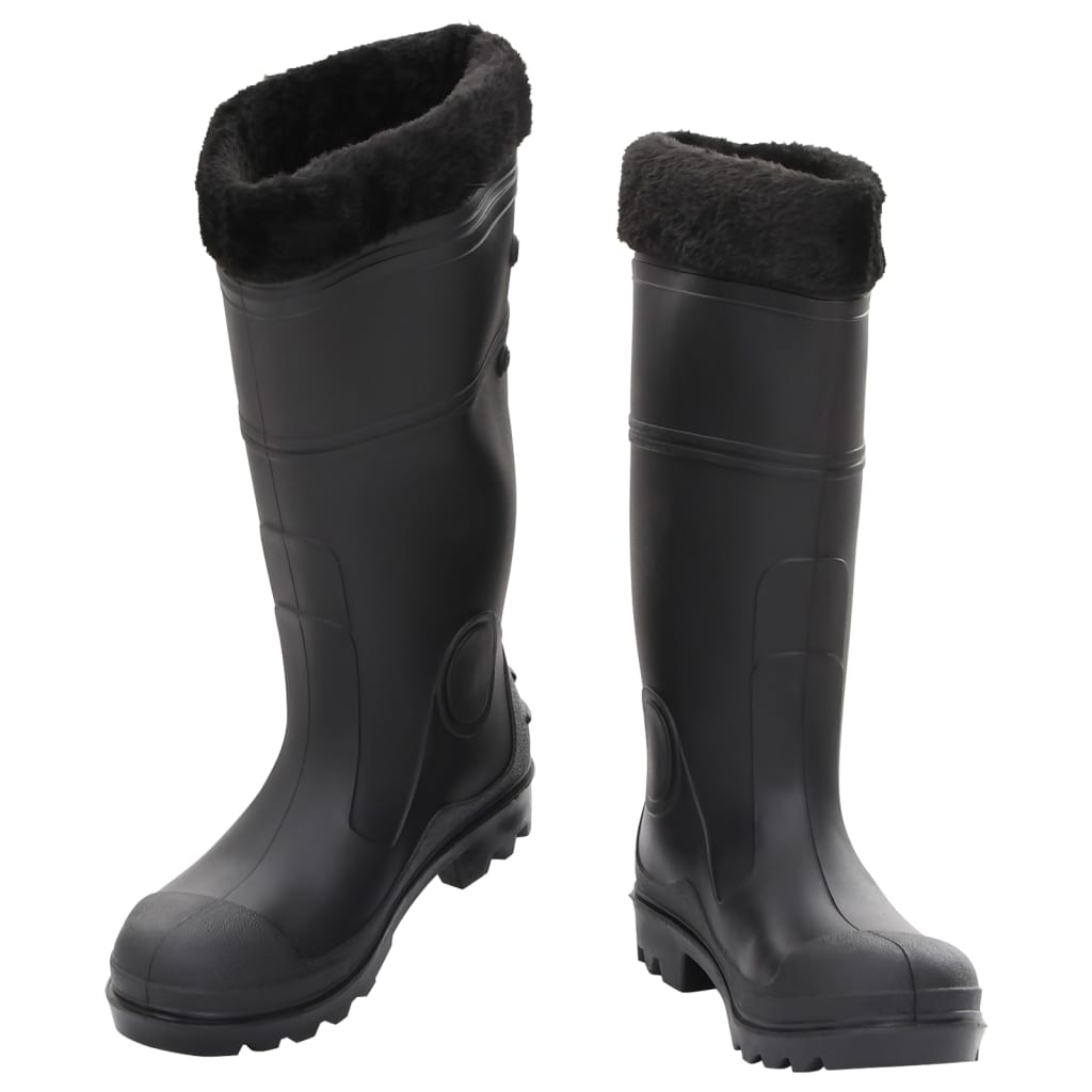 Vidaxl Regenstiefel mit abnehmbaren Socken Größe 40 PVC Schwarz