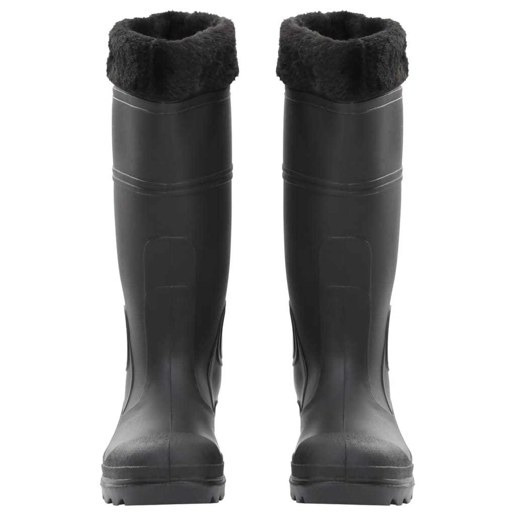 Bottes de pluie vidaxl avec chaussettes amovibles taille 40 pvc noir