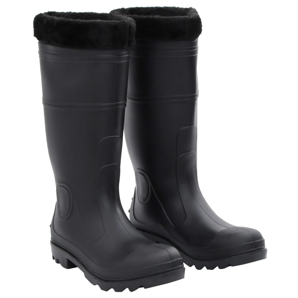 Vidaxl Rain Boots avec chaussettes amovibles Taille 41 PVC Black