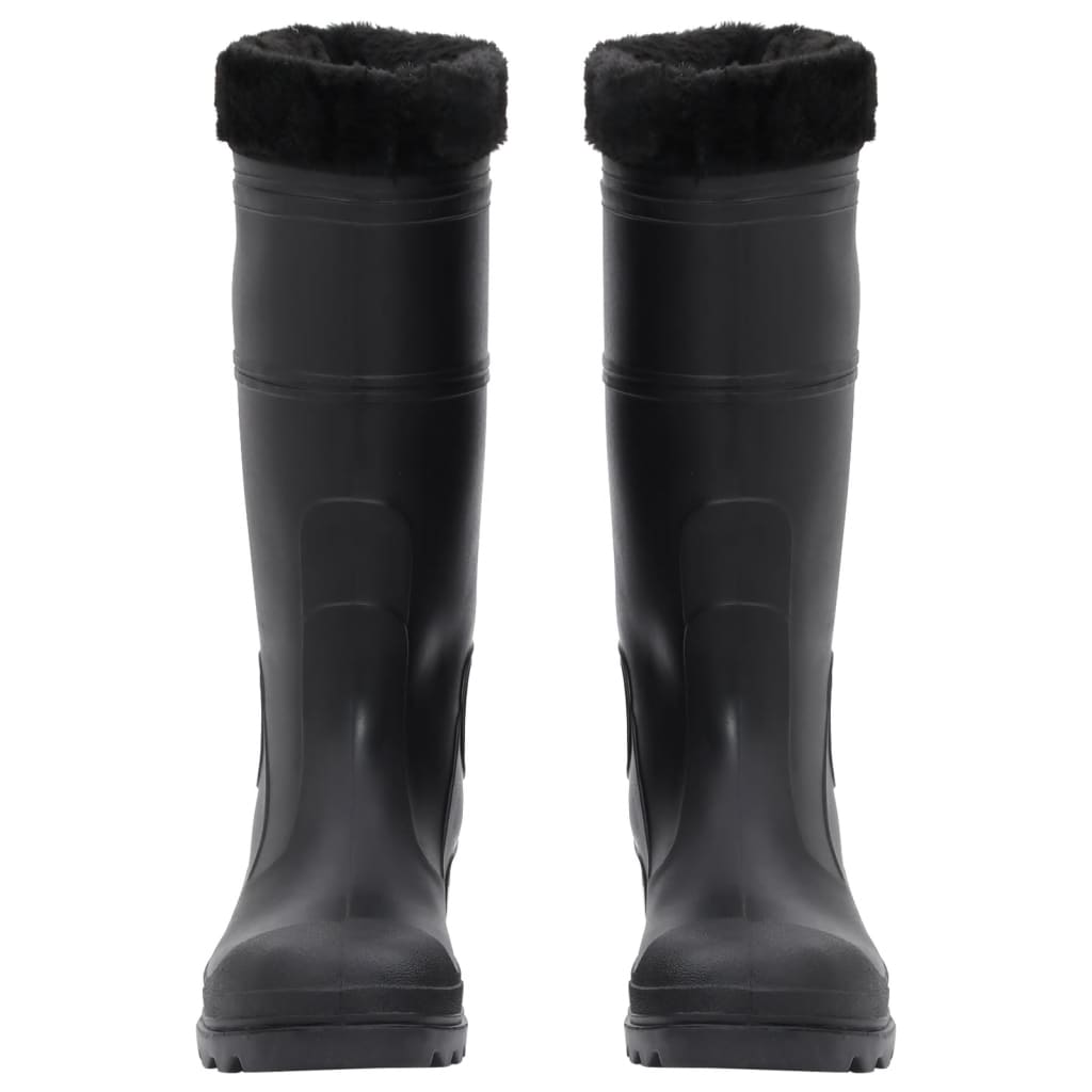 Vidaxl Rain Boots avec chaussettes amovibles Taille 41 PVC Black