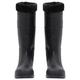 Vidaxl Rain Boots avec chaussettes amovibles Taille 41 PVC Black