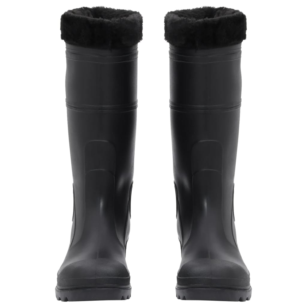 Vidaxl Regenstiefel mit abnehmbaren Socken Größe 42 PVC Schwarz