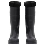 Vidaxl Rain Boots avec chaussettes amovibles Taille 42 PVC Black