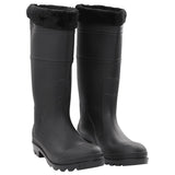 Vidaxl Regenstiefel mit abnehmbaren Socken Größe 44 PVC Schwarz