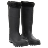 Vidaxl Rain Boots avec chaussettes amovibles Taille 45 PVC Black