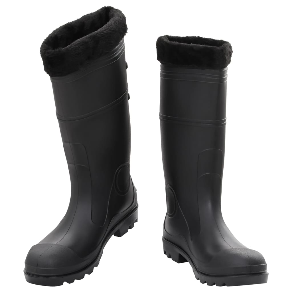 Vidaxl Rain Boots avec chaussettes amovibles Taille 45 PVC Black