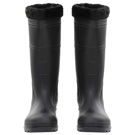 Vidaxl regenlaarzen met verwijderbare sokken maat 46 pvc zwart