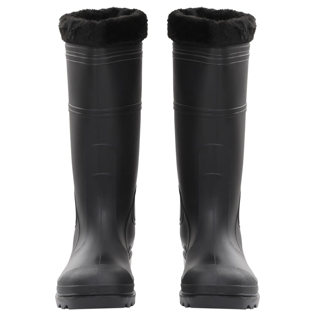 Vidaxl Regenstiefel mit abnehmbaren Socken Größe 46 PVC Schwarz