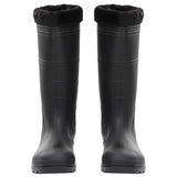 Vidaxl Regenstiefel mit abnehmbaren Socken Größe 46 PVC Schwarz