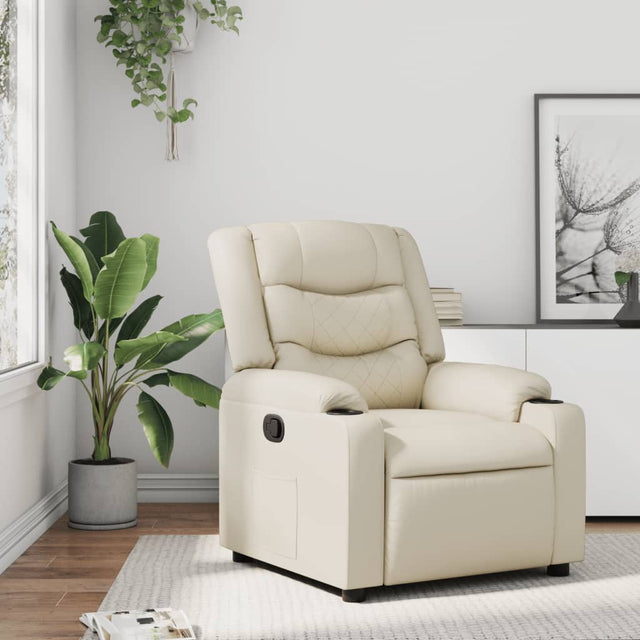 Vidaxl fauteuil verstelbaar kunstleer crèmekleurig