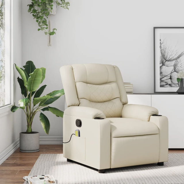 Vidaxl massagestoel verstelbaar kunstleer crème
